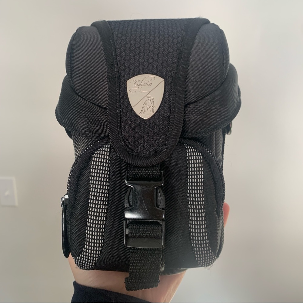 Lamborghini | Black Camera Bag with Silver Accents